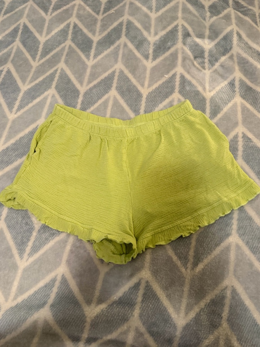 Dippin Daisy Lime Ruffled Hem Knit Lounge Shorts